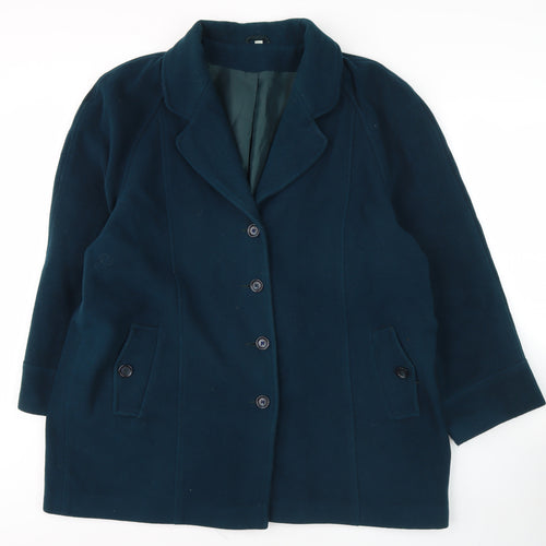 Bon Marche Women's Blue Wool Overcoat Size 20