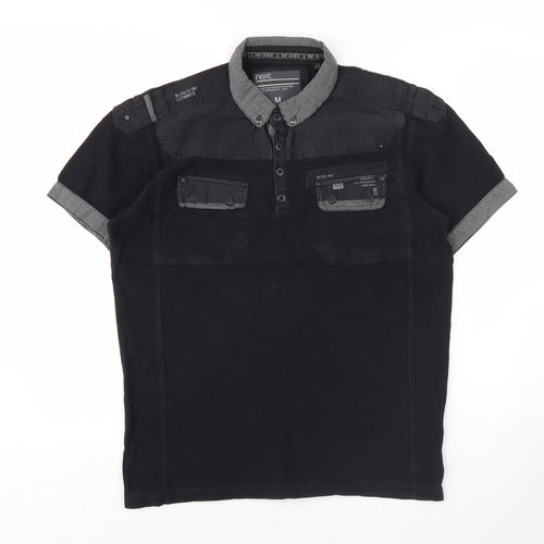 Next Men's Black Polo Shirt Medium Short Sleeve Casual