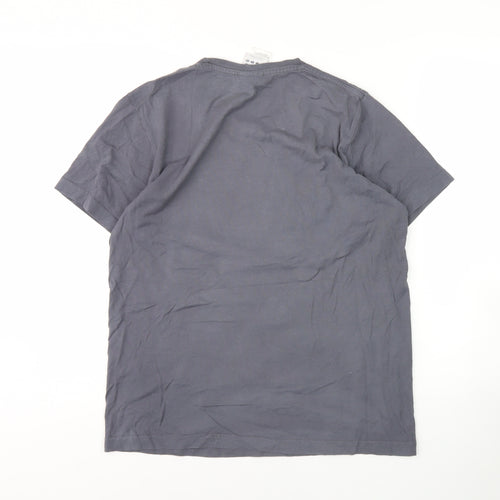 Adidas Men's Grey Graphic Print Short Sleeve T-Shirt