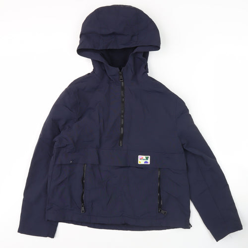 Zara Girls Blue Anorak Jacket, 13-14 Years, Hooded, Lined