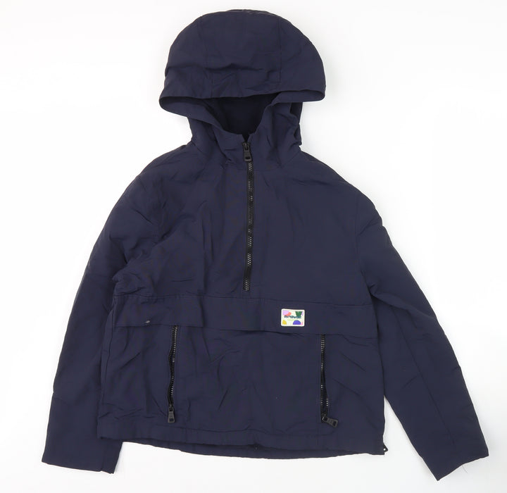 Zara Girls Blue Anorak Jacket, 13-14 Years, Hooded, Lined