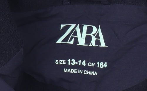 Zara Girls Blue Anorak Jacket, 13-14 Years, Hooded, Lined