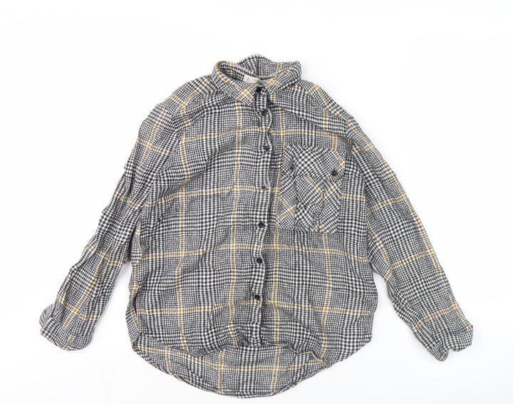 Mango Women's Multicoloured Check Button-Up Shirt S
