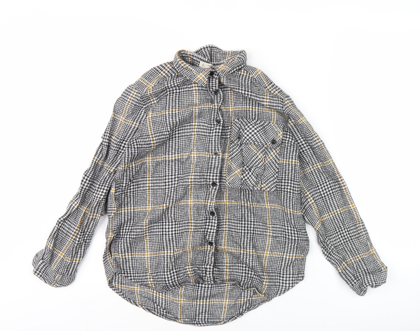 Mango Women's Multicoloured Check Button-Up Shirt S