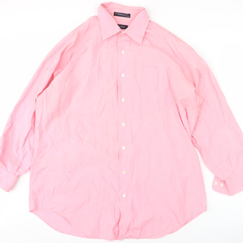 Nautica Men's Pink Long Sleeve Cotton Shirt Size 17