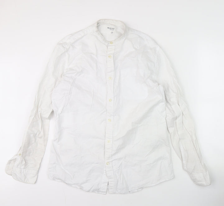Selected Homme Men's White Regular Fit Shirt, Size 16.5