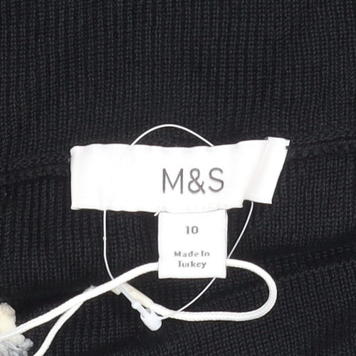 Marks and Spencer Women's Black Knit Top, Size 10