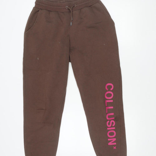 Collusion Women's Brown Jogger Trousers - Size S