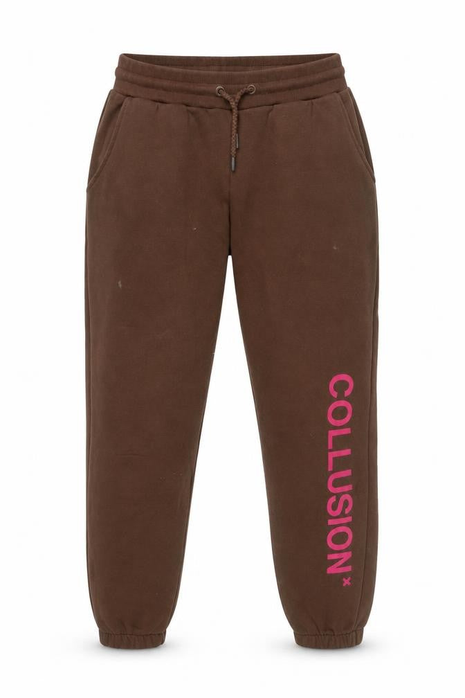 Front view of Collusion Women's Brown Jogger Trousers -, size S