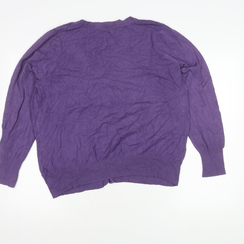 Marks and Spencer Women's Purple Cardigan, Size 22