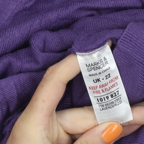 Marks and Spencer Women's Purple Cardigan, Size 22