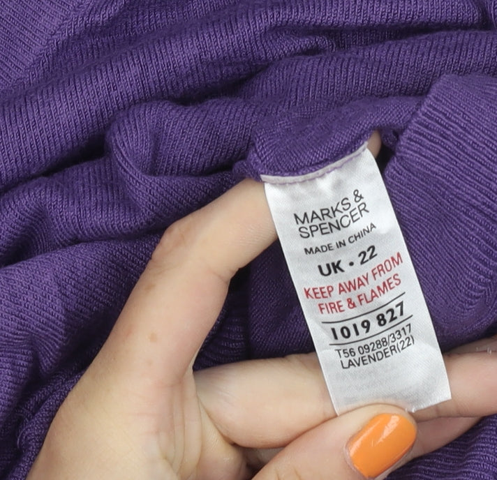 Marks and Spencer Women's Purple Cardigan, Size 22