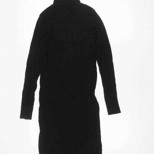 Next Women's Black High Neck Sheath Dress Size 8