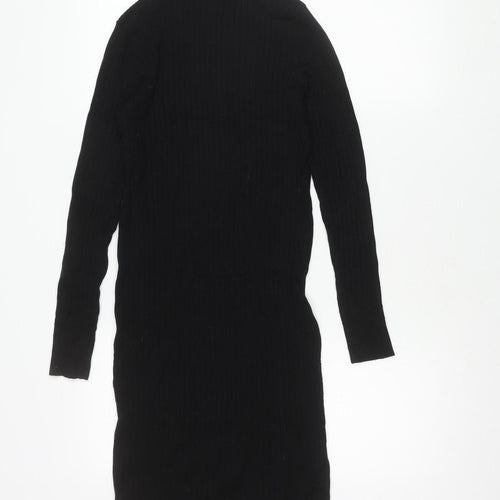 Next Women's Black High Neck Sheath Dress Size 8