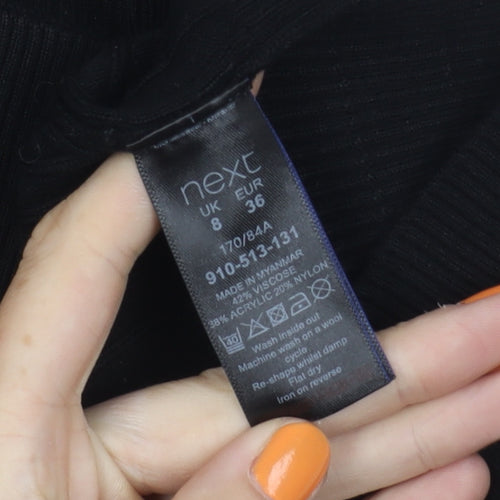 Next Women's Black High Neck Sheath Dress Size 8