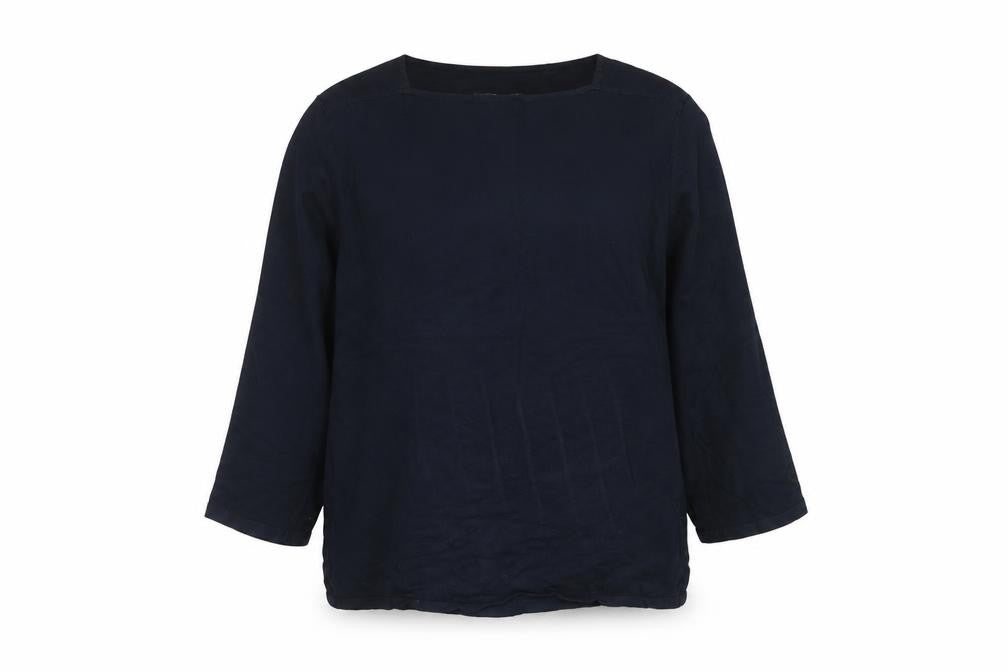 Front view of Next Women's Blue 3/4 Sleeve Knit Top, size 14