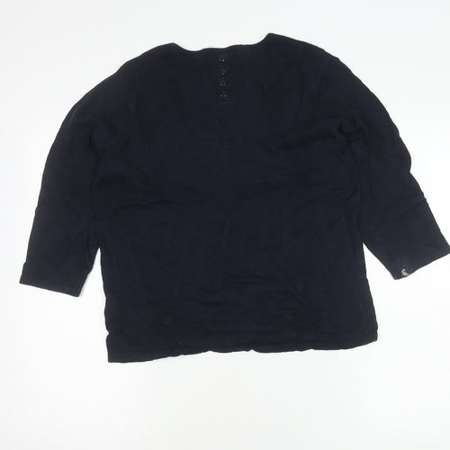 Next Women's Blue 3/4 Sleeve Knit Top Size 14
