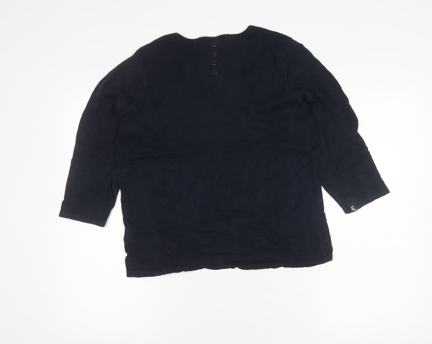 Next Women's Blue 3/4 Sleeve Knit Top Size 14