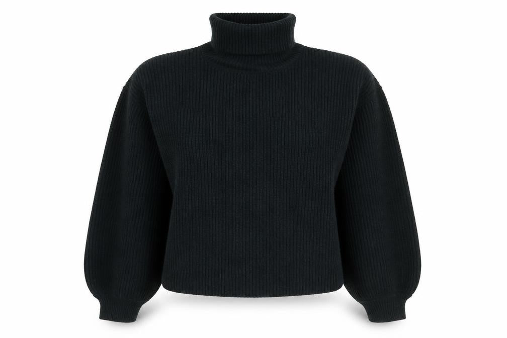 Front view of Monki Women's Green Roll Neck Jumper, size 12