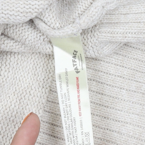 Fat Face Women's Ivory Crew Neck Wool Jumper Size 10