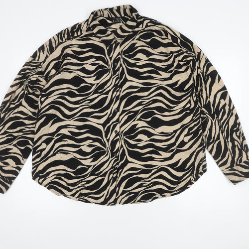 Vero Moda Women's Black Animal Print Button-Up Shirt XL
