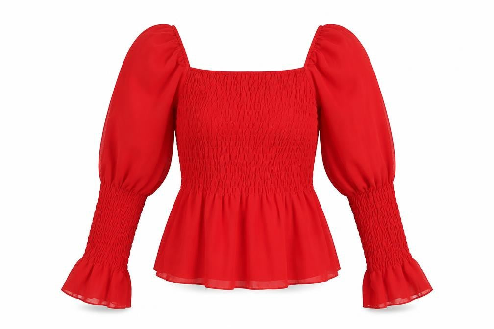 Front view of Quiz Women's Red Long Sleeve Top, size 12