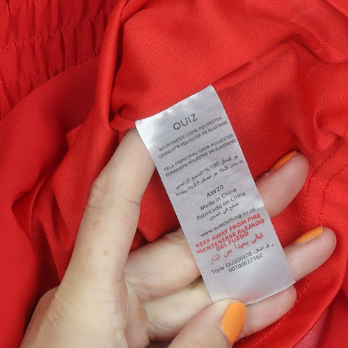 Quiz Women's Red Long Sleeve Top Size 12