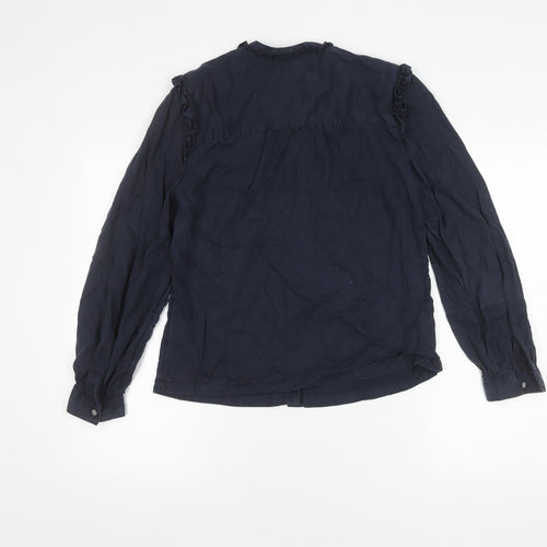 Marks and Spencer Women's Blue Button-Up Shirt Size 10