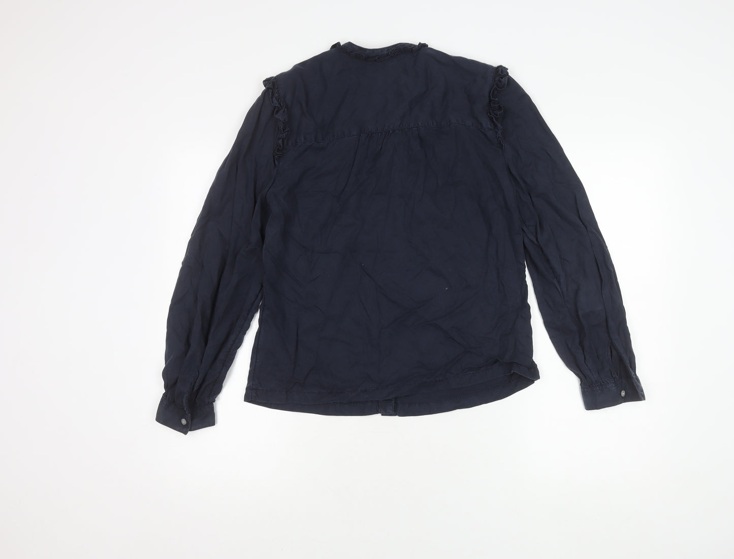 Marks and Spencer Women's Blue Button-Up Shirt Size 10