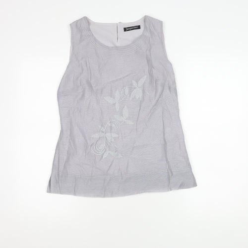 Jacques Vert Women's Grey Sleeveless Blouse Size 10