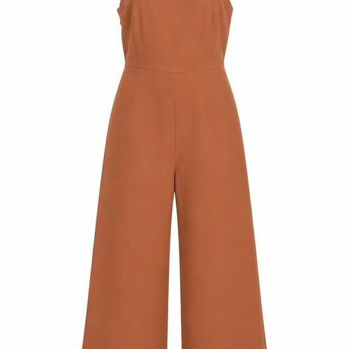 Zara Women Brown Jumpsuit XS Wide-Leg Sweetheart
