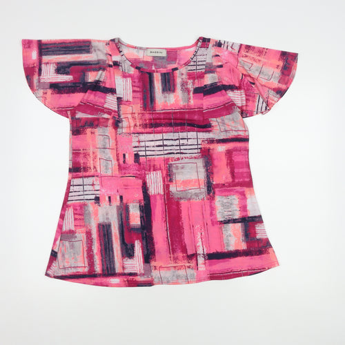 Bassini Women's Pink Geometric Size 14 Top