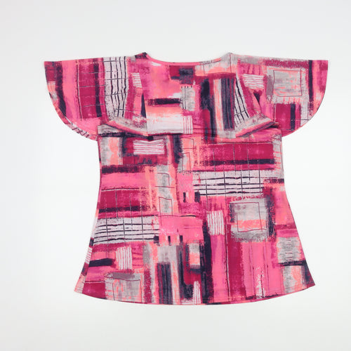 Bassini Women's Pink Geometric Size 14 Top