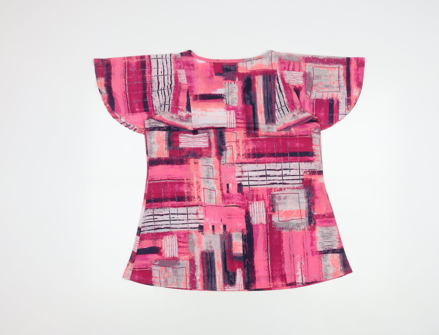 Bassini Women's Pink Geometric Size 14 Top