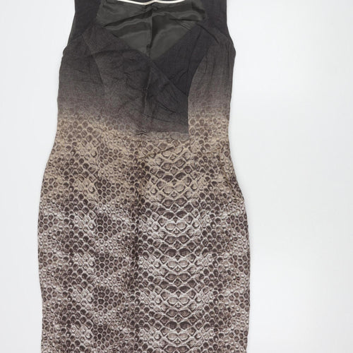 Alexon Women's Brown Animal Print Sleeveless Dress