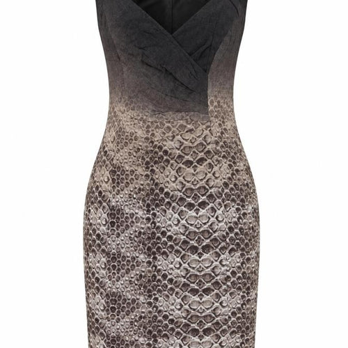 Alexon Women's Brown Animal Print Sleeveless Dress