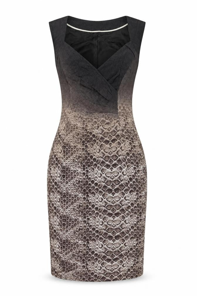 Alexon Women's Brown Animal Print Sleeveless Dress