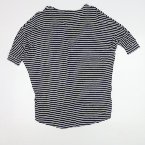 Phase Eight Blue Striped Top, Size 12, V-Neck, Women's