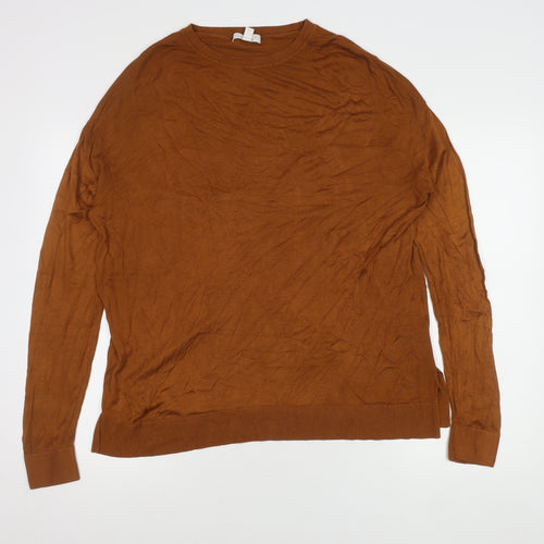 H&M Men's Brown Pullover Jumper, L, Crew Neck