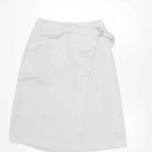 Marks and Spencer Women's Grey Polyester Skirt Size 12
