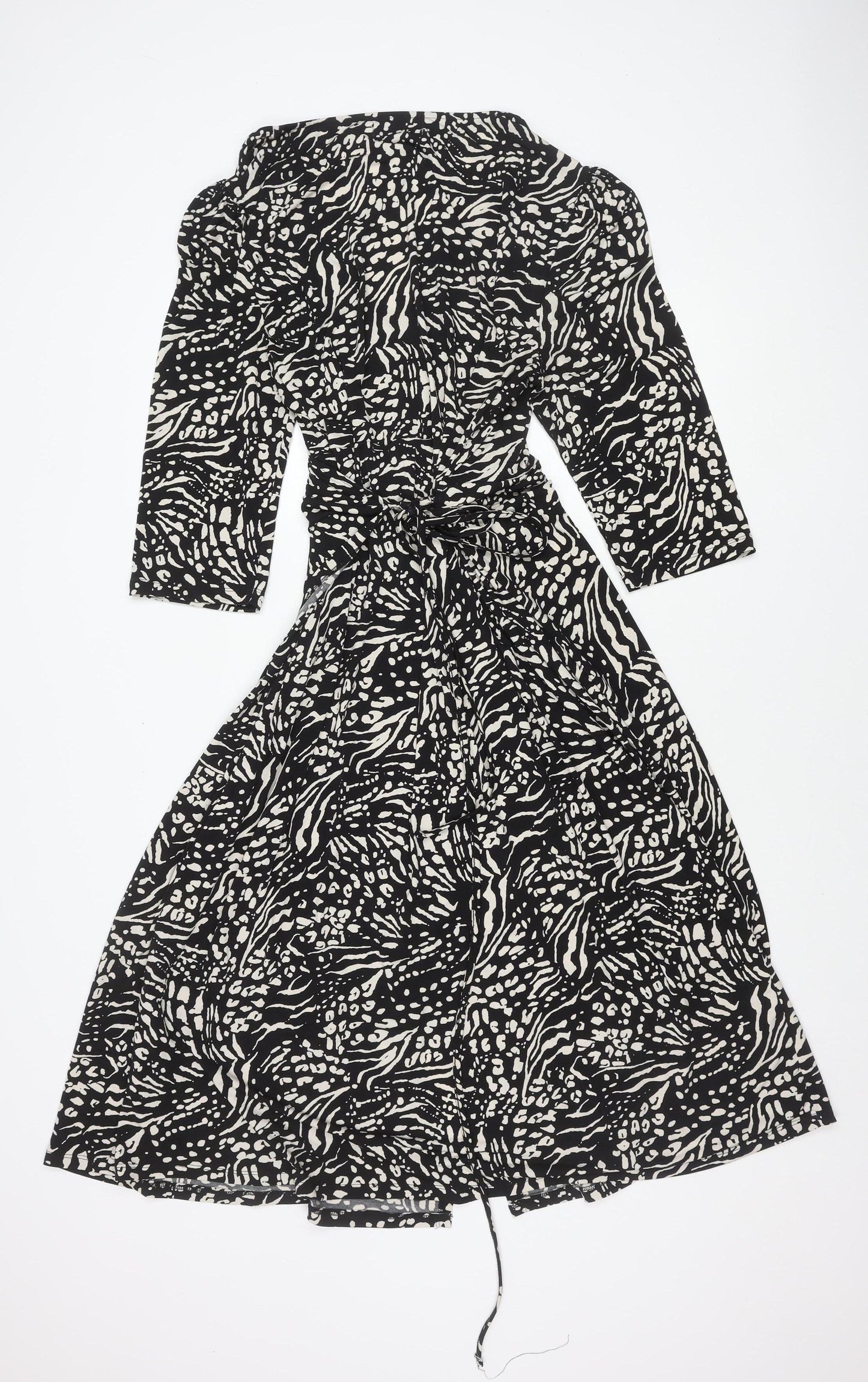Oasis Women's Black XL Animal Print Dress