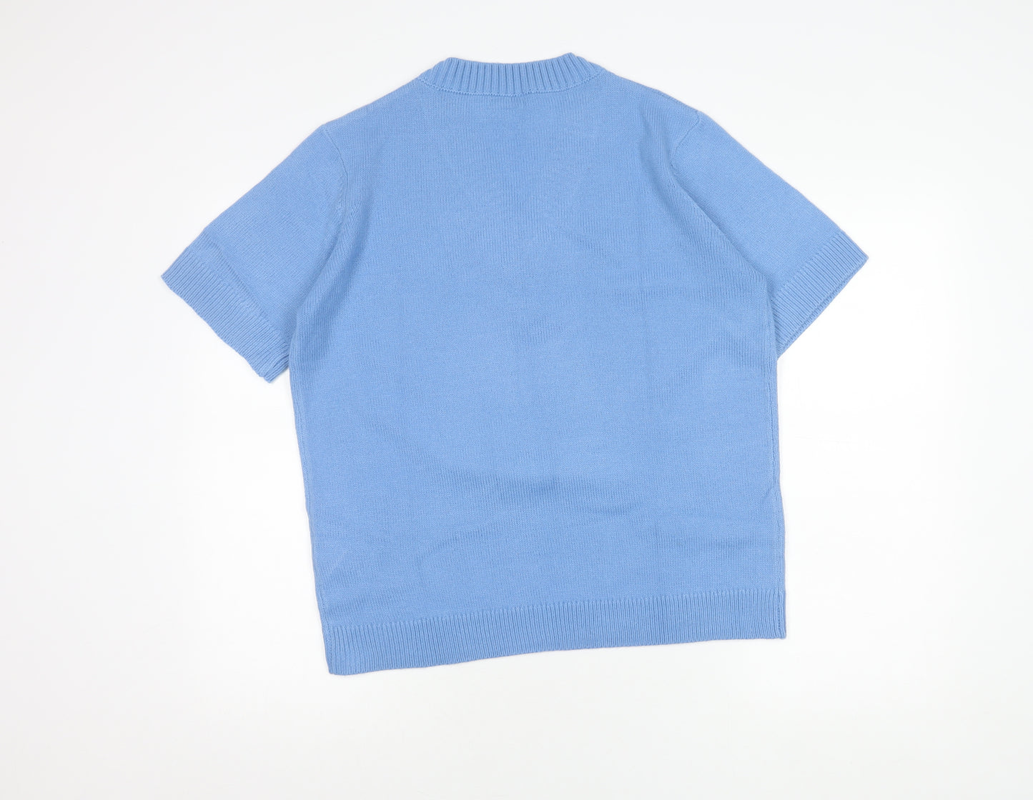 Damart Women's Blue Henley Knit Jumper Size L