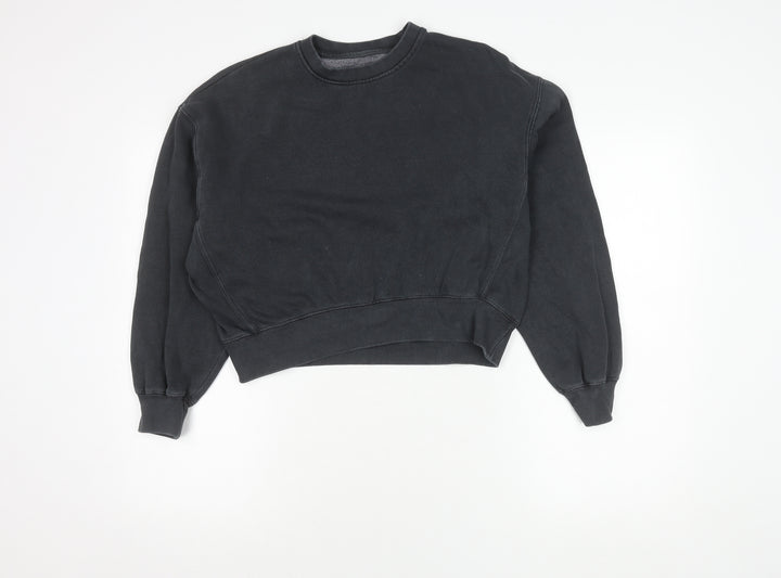Zara Girls Black Sweatshirt 13-14 Years Cozy Crew Neck