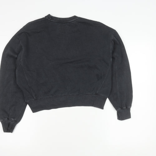 Zara Girls Black Sweatshirt 13-14 Years Cozy Crew Neck