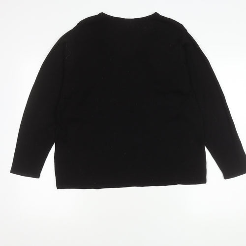 Jan Eva Women's Black Cable-Knit Jumper L