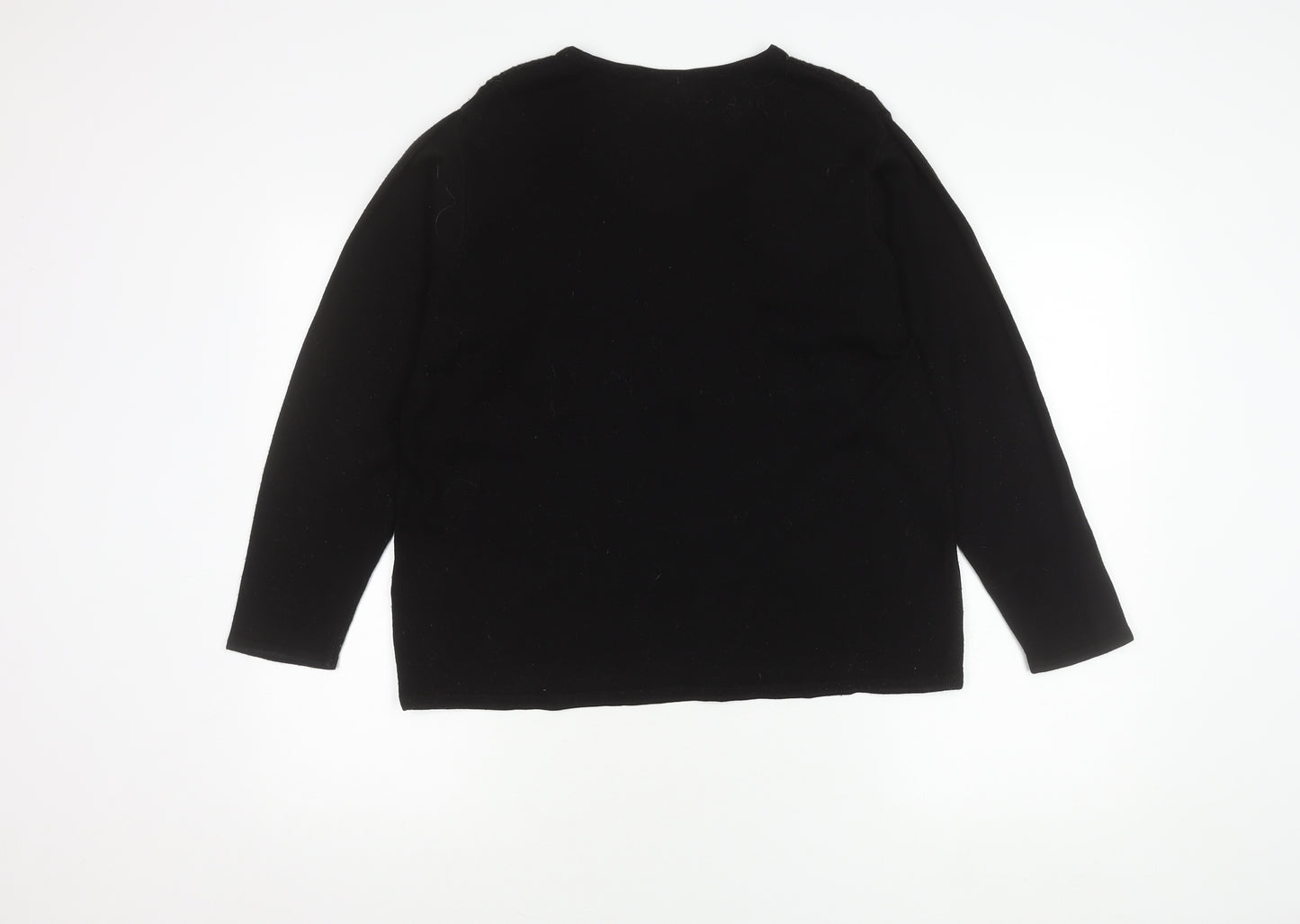 Jan Eva Women's Black Cable-Knit Jumper L