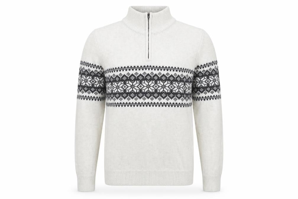 Kensington Eastside Men's White Fair Isle Jumper S