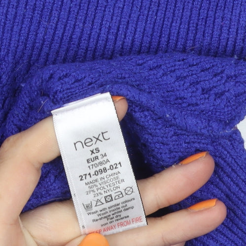 Next Women's Blue XS High Neck Jumper