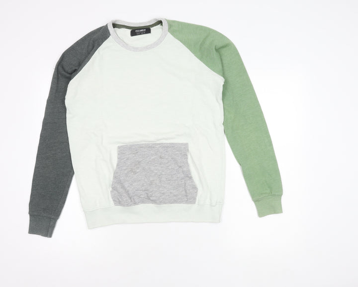 Pull & Bear Men's Multicoloured Pullover Jumper, S