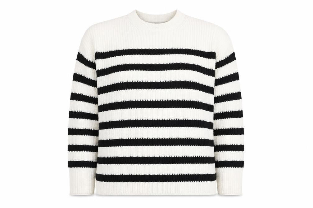 Front view of New Look Women’s Striped Acrylic Jumper, size S